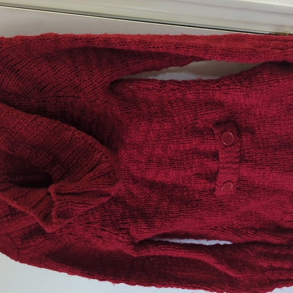 Wool Hooded Sweater Button Front Wet Seal Medium - Picture 4 of 4